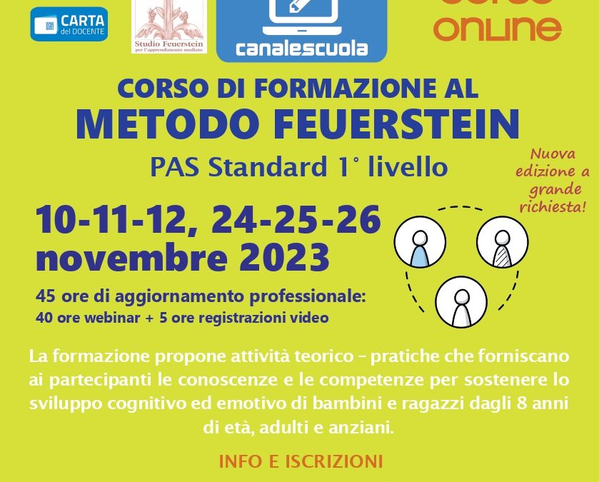 Corso PAS standard 1° livello, novembre 2023