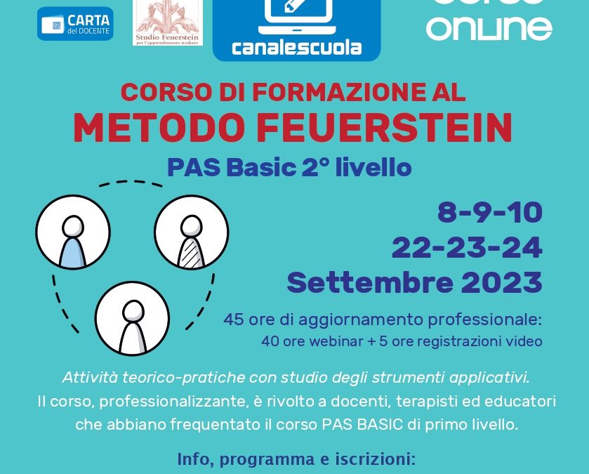 Corso PAS Basic 2° livello, settembre 2023